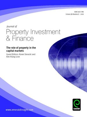 cover image of Journal of Property Investment & Finance, Volume 26, Issue 2